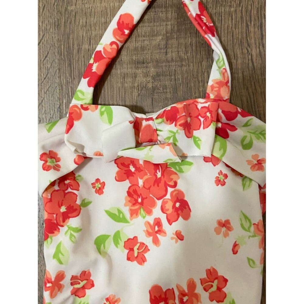 Baby Girl 6mo Swim Suit Floral Beach Tie Neck Ruffles - Picture 3 of 10